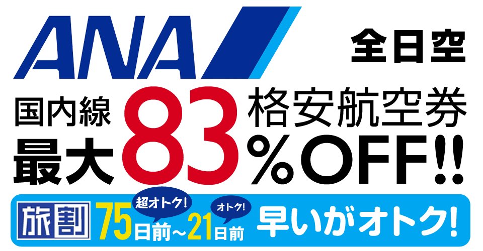 全日空 Ana の格安航空券 予約 最安値 購入 国内線飛行機チケット